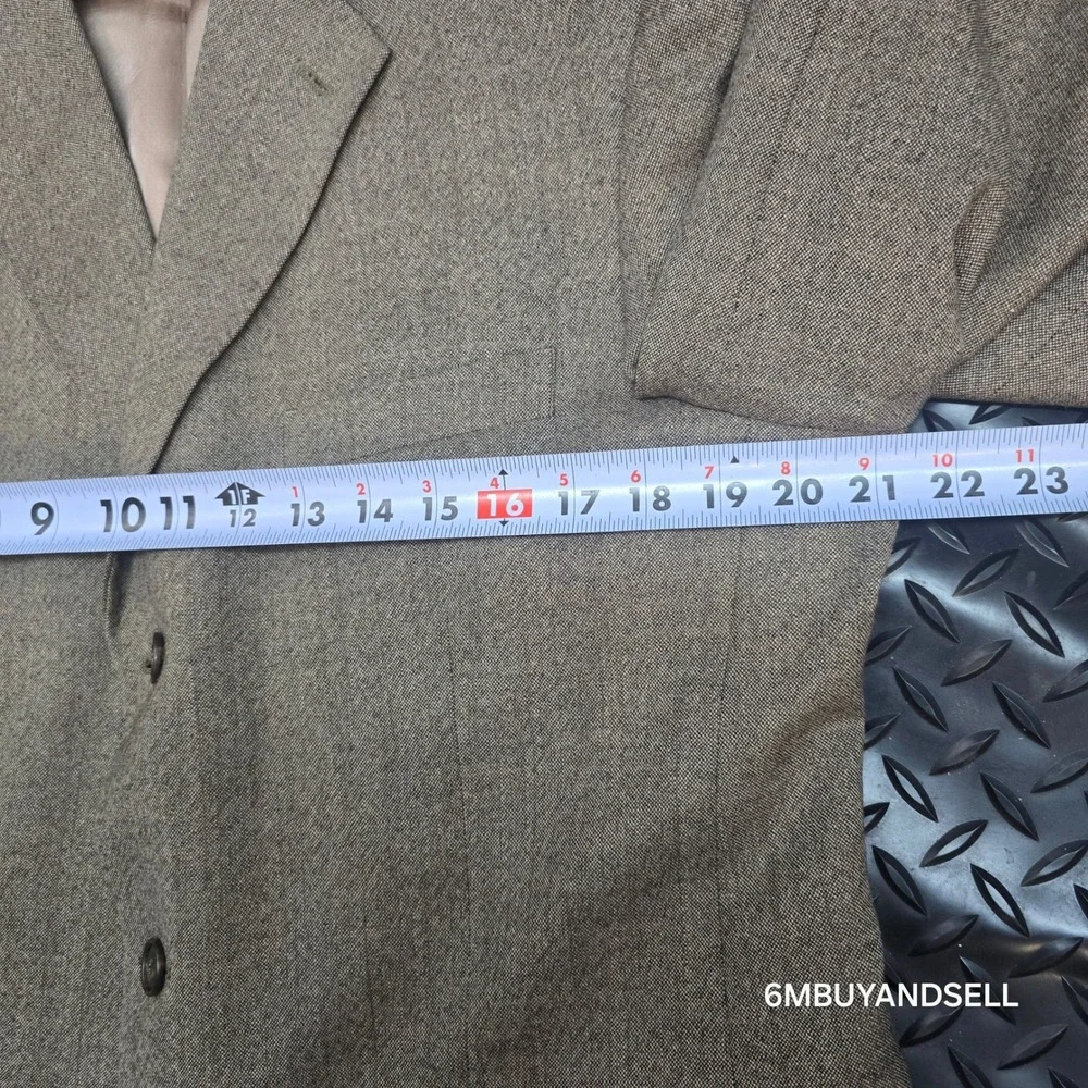 Stafford Mens 2 Piece Suit 42R 36W Tan Brown 100% Wool 3Button Tweed Blazer Pant